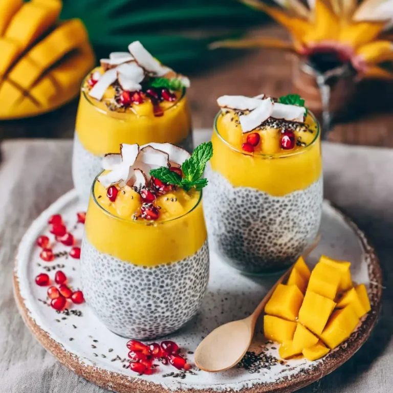 Chia Pudding mit Kokos und Mango