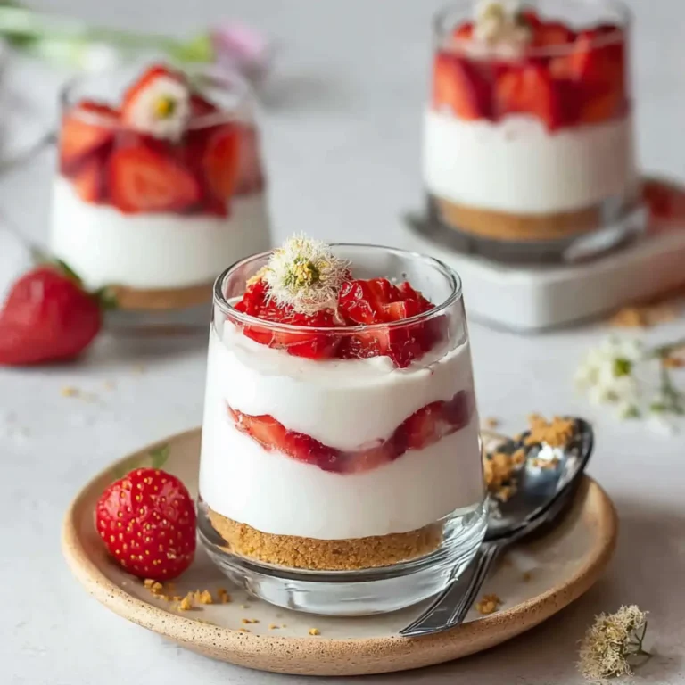 Erdbeer Dessert im Glas mit Joghurt