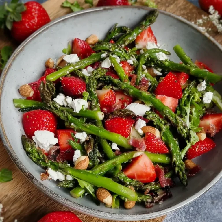 Grüner Spargel Erdbeer Salat