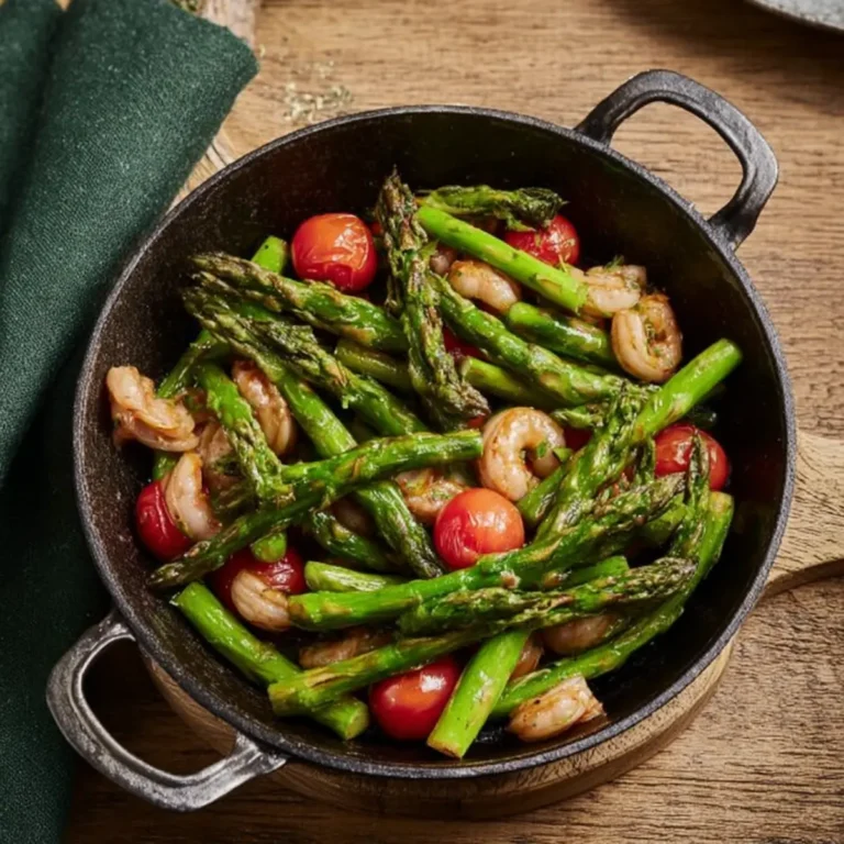 Grüner Spargel Pfanne