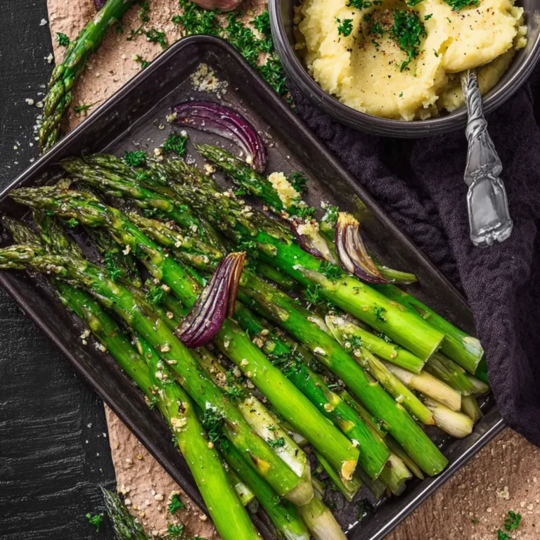 Grüner Spargel aus dem Backofen