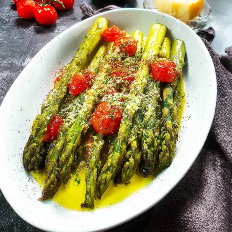 Grüner Spargel aus dem Ofen