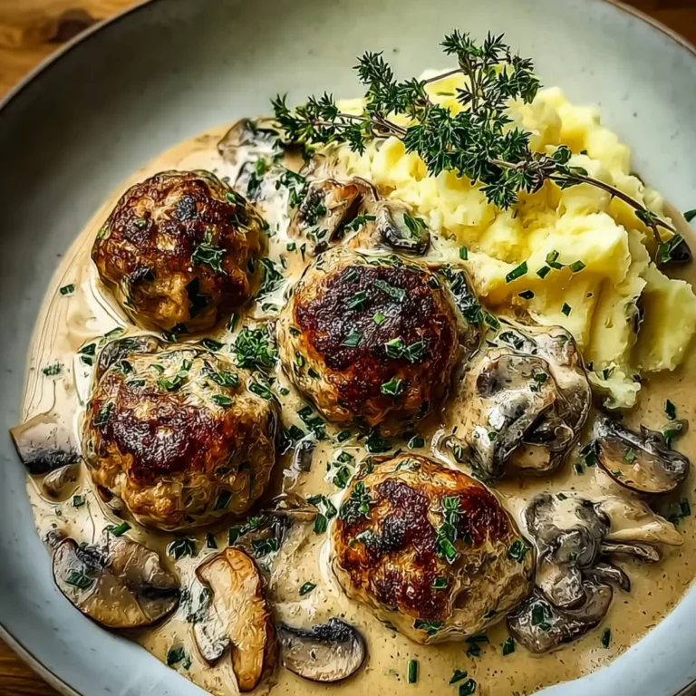 Hackbällchen in Champignon Rahmsoße