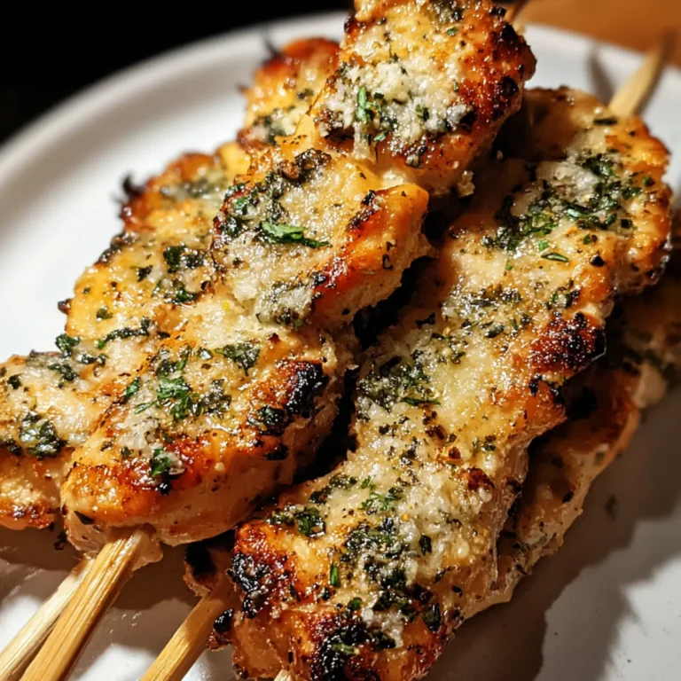 Knoblauch Parmesan Hähnchenspieße