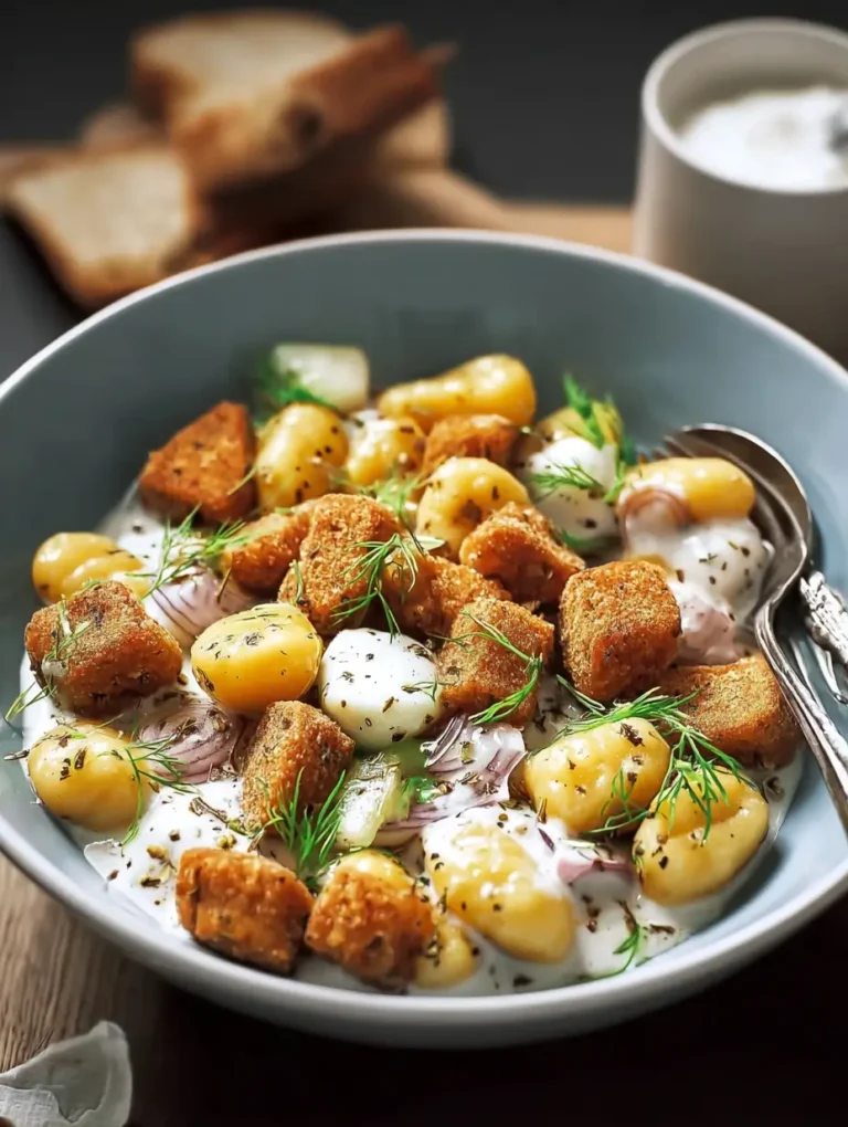 Knuspriger Gnocchi Salat mit frischem Gemüse