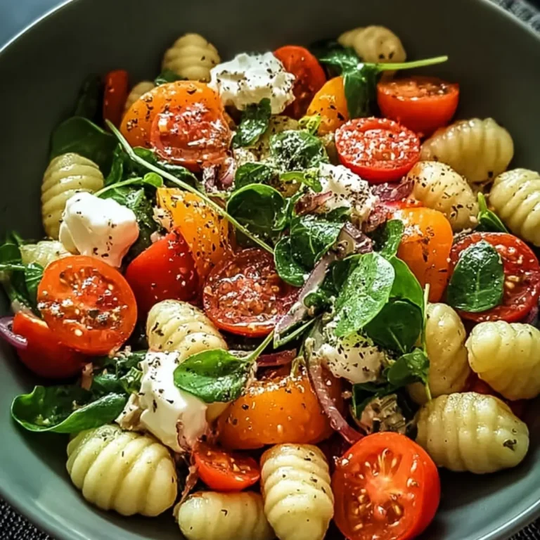 Leichter Gnocchi Salat mit frischem Gemüse
