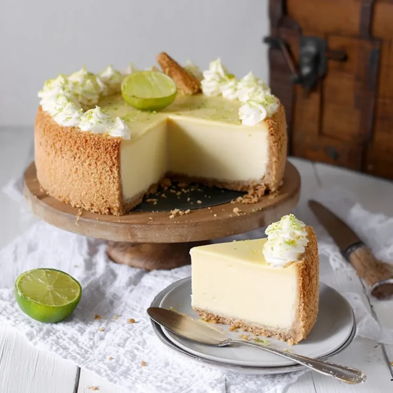 Limettenkäsekuchen mit weißer Schokolade