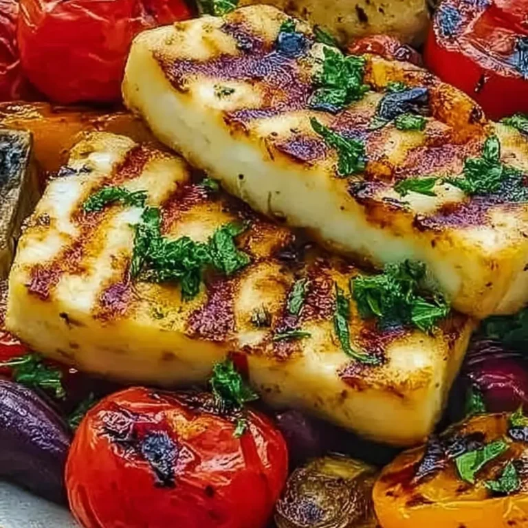Marinierter Halloumi mit Grillgemüse