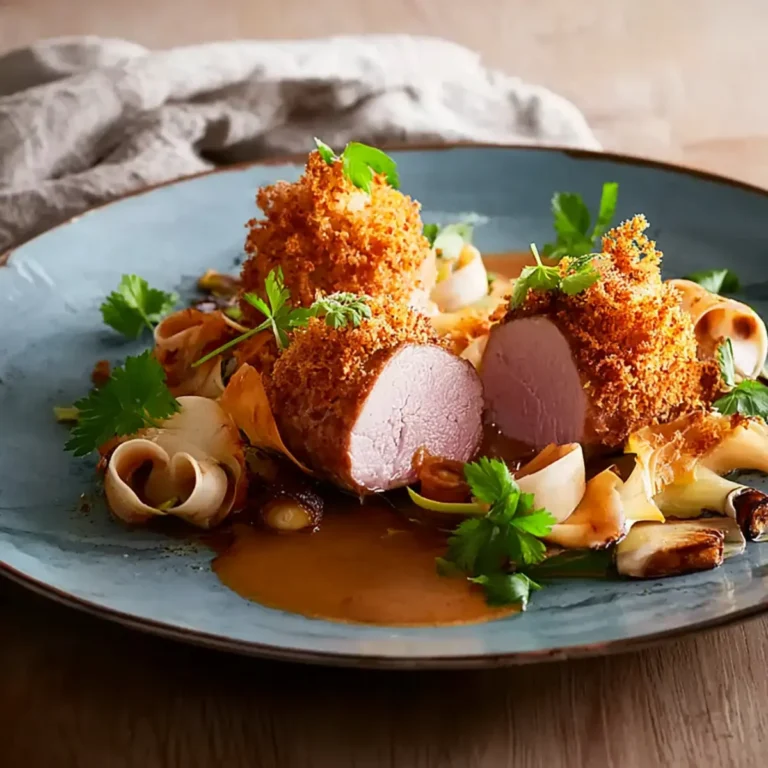 Möhrenkruste auf saftigen Medaillons