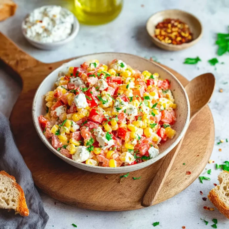 Paprika Mais Salat mit Feta & Joghurt