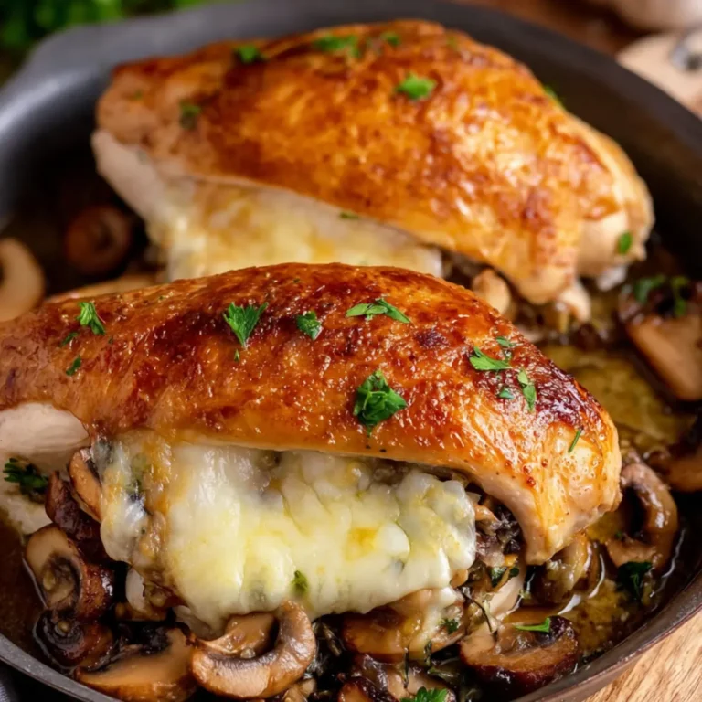 Pilz gefüllte Hähnchenbrust