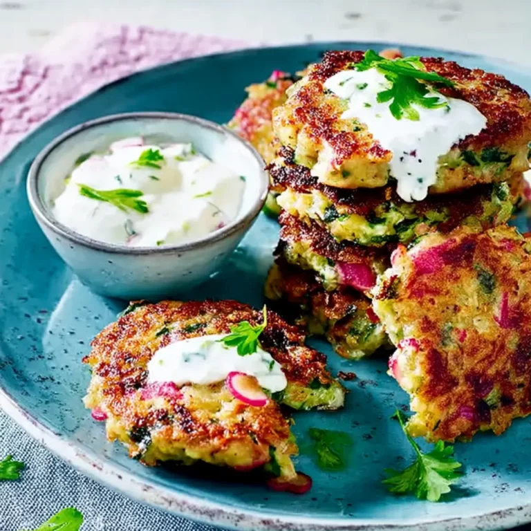 Radieschenbratlinge mit Joghurtdip