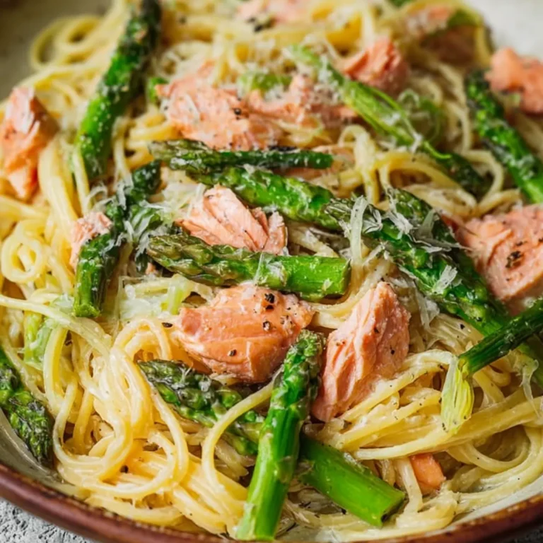 Cremige Lachs Spargel Pasta