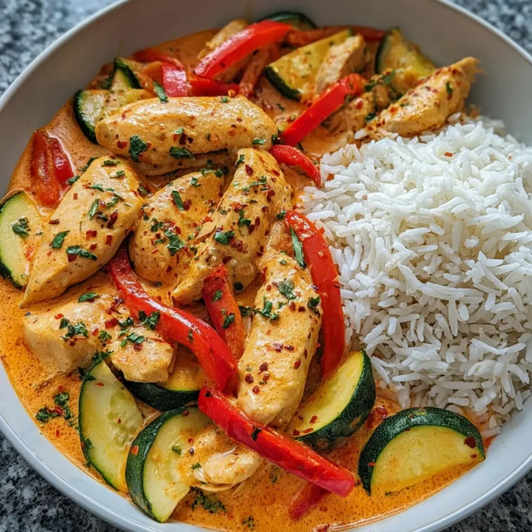 Cremiges Paprika Zucchini Hähnchen