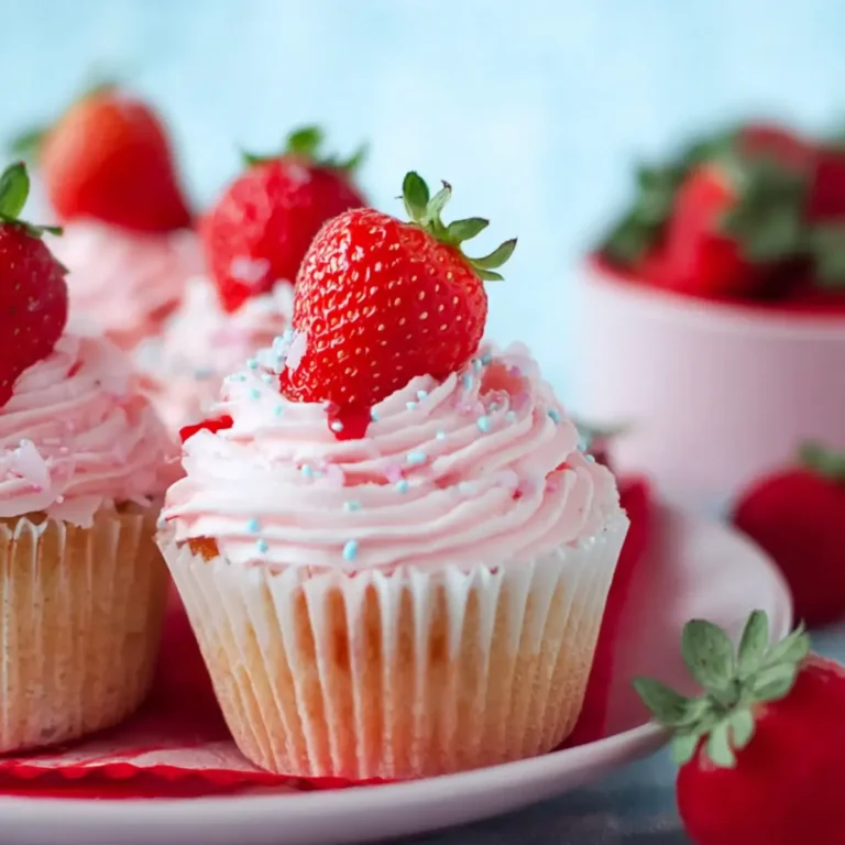 Cupcakes mit Erdbeeren