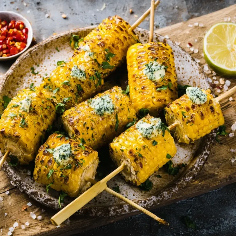 Gegrillte Maiskolben mit Kräuterbutter
