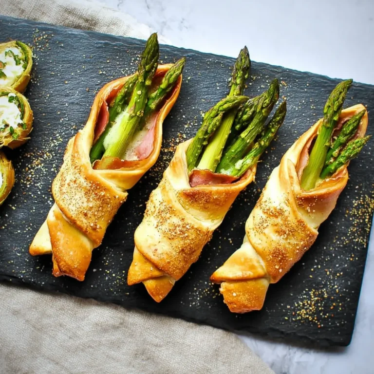 Grüne Spargel Blätterteig Taschen