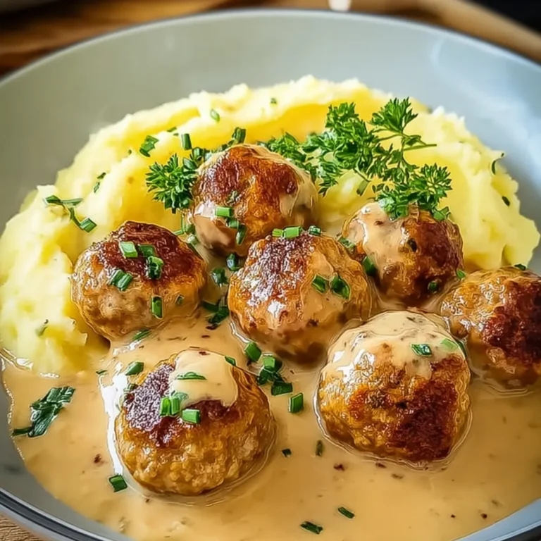 Hackbällchen mit Kartoffelpüree
