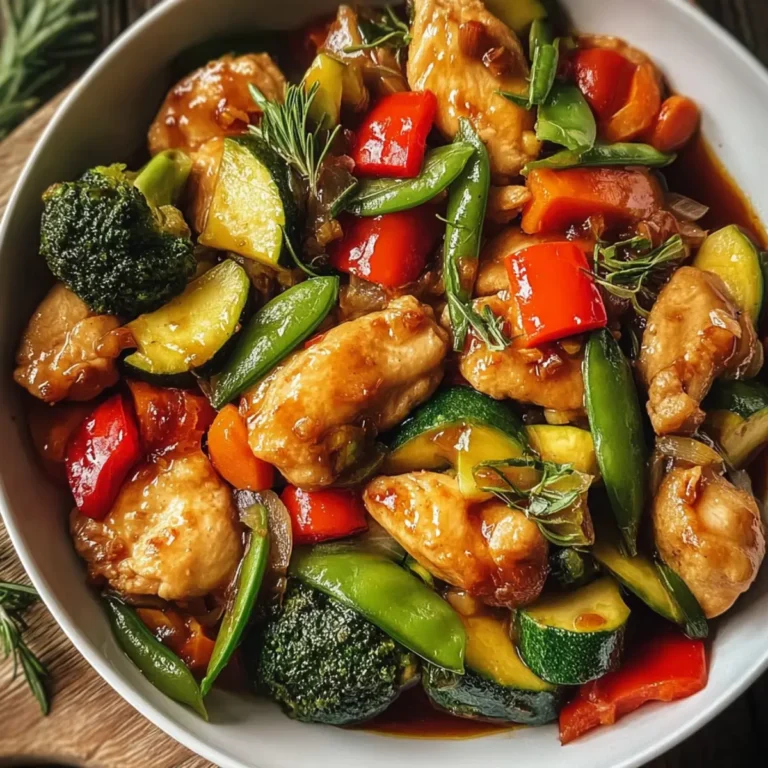 Hühnchen mit gemischtem Gemüse Pfanne