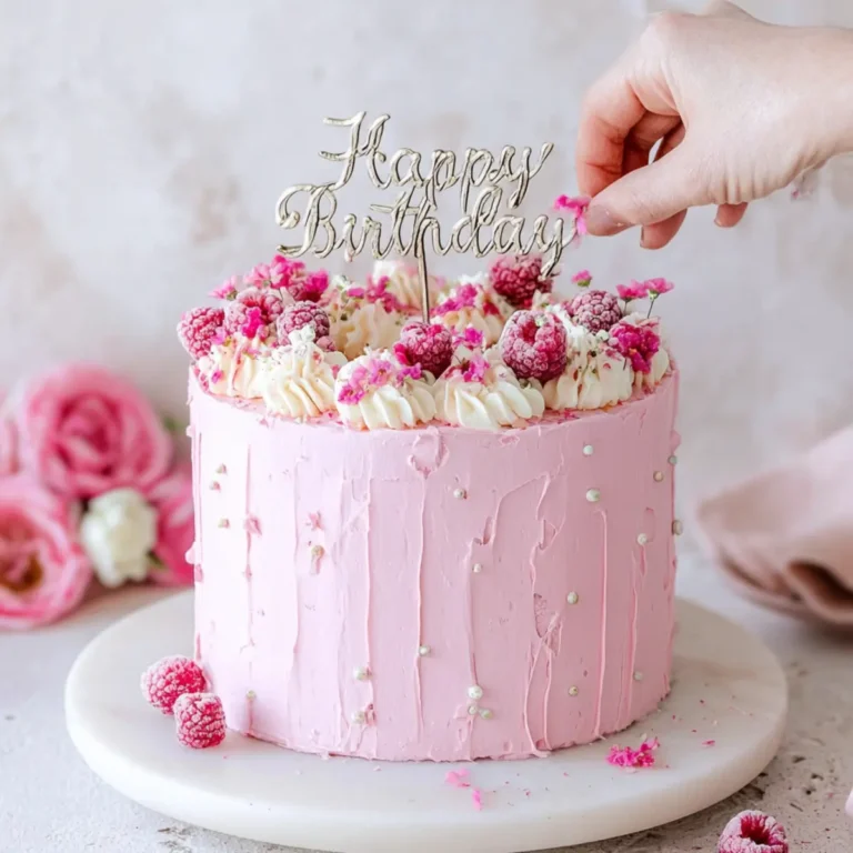 Himbeer Geburtstagstorte mit Swiss Meringue Buttercreme