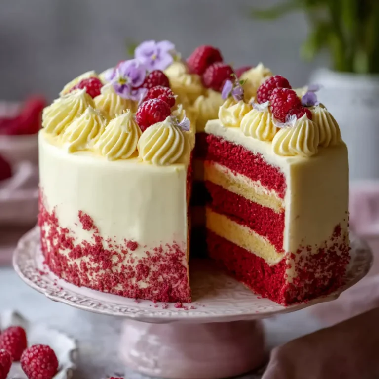 Himbeerkuchen mit Zitronen Buttercreme