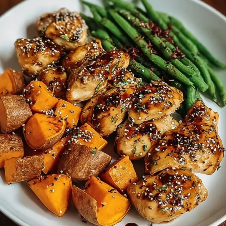 Honig Knoblauch Hähnchen mit Süßkartoffeln