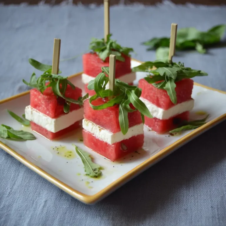 Häppchen mit Wassermelone und Feta