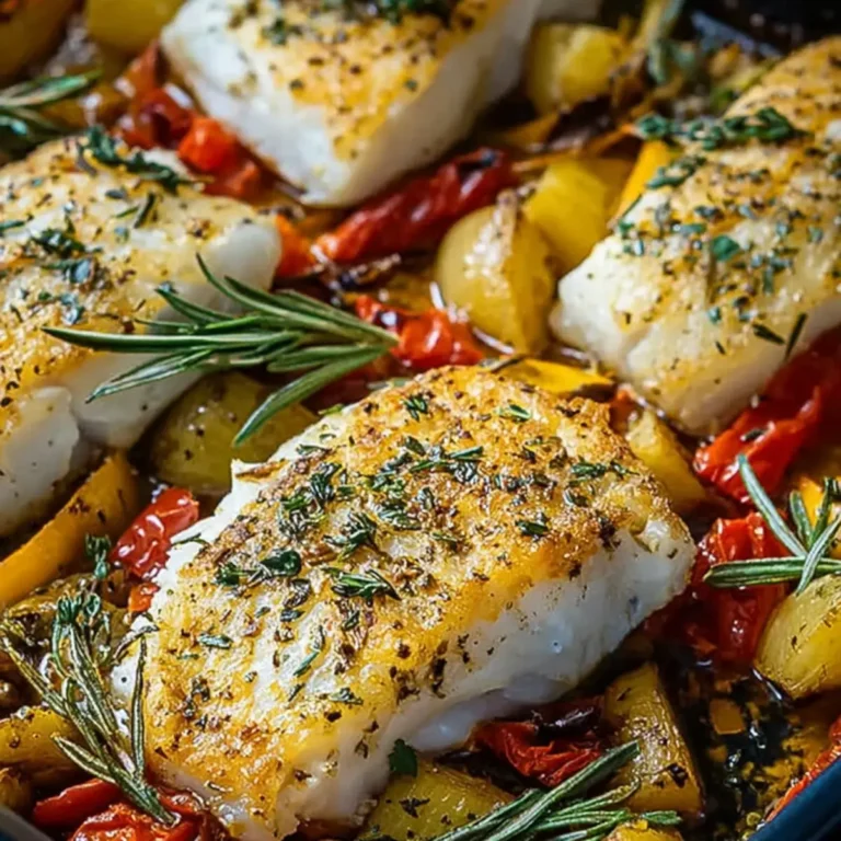 Mediterran gebackene Fischfilets