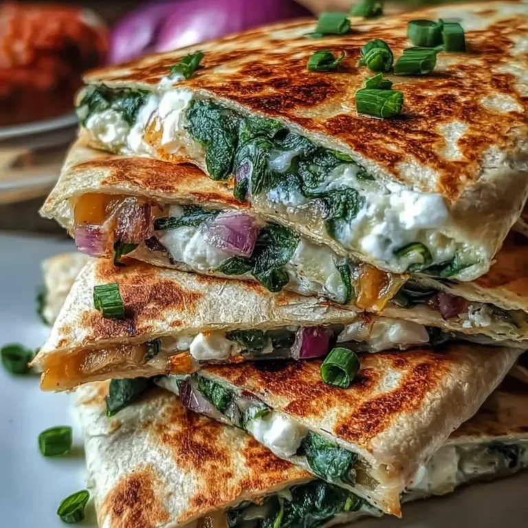 Mediterrane Quesadillas mit Spinat und Feta