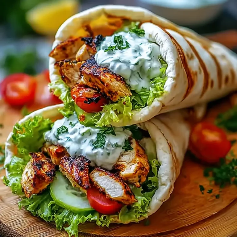 Mediterranes Hähnchen Gyros mit Feta Tzatziki