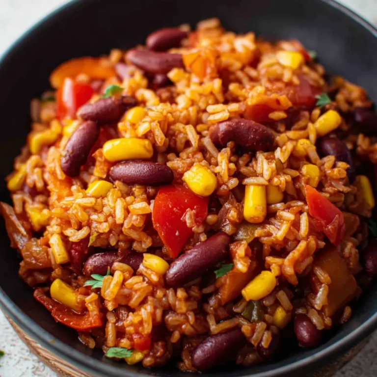 One Pot Reis mit Paprika, Bohnen und Mais