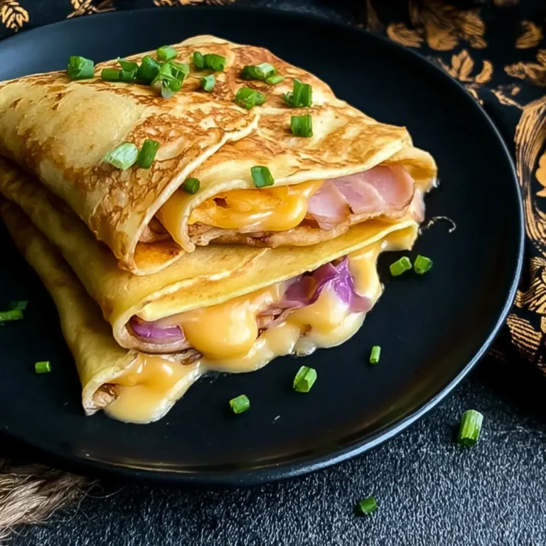 Pfannkuchen mit Schinken und Käse