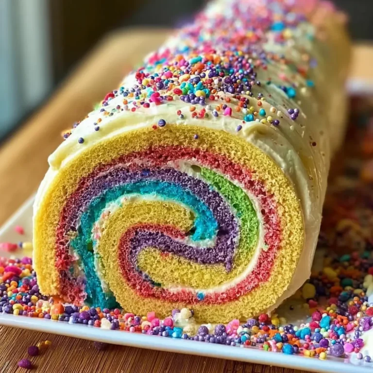 Regenbogensprinkle Rollkuchen