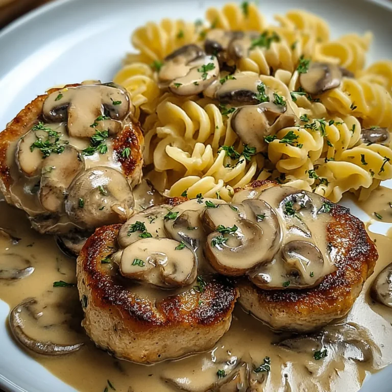 Schweinemedaillons mit Pilzrahmsoße