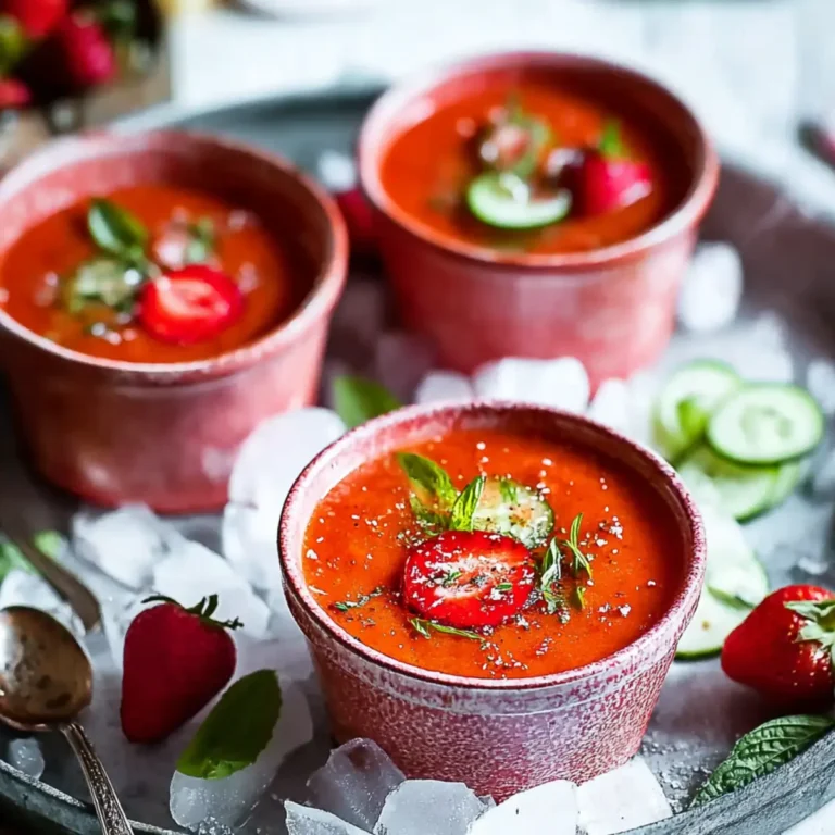 Sommer Gazpacho mit Erdbeeren & Gurke