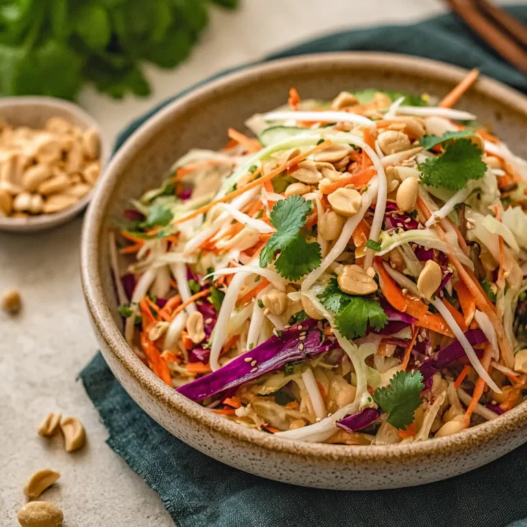 Thai Krautsalat mit Erdnuss Limetten Dressing
