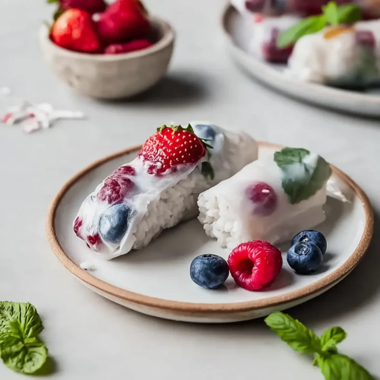 Vegane süße Sommerrollen mit Kokosreis