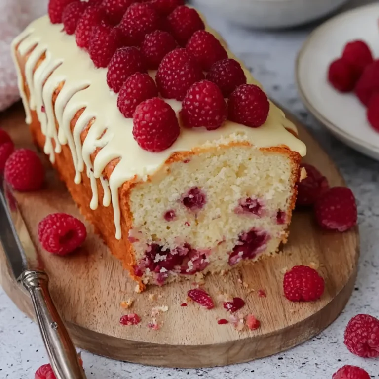 Weißer Schokoladen Himbeer Kuchen