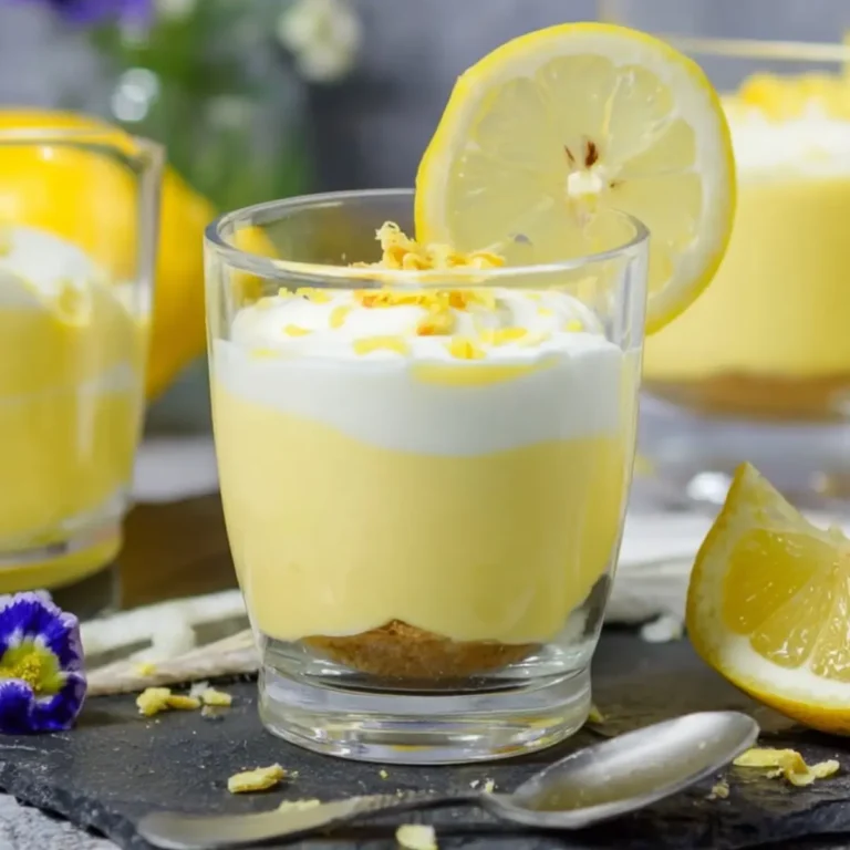 Zitronencreme als Dessert im Glas