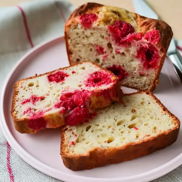 Bananenbrot mit Himbeeren