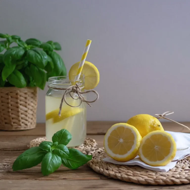 Basilikum Sirup mit Zitrone
