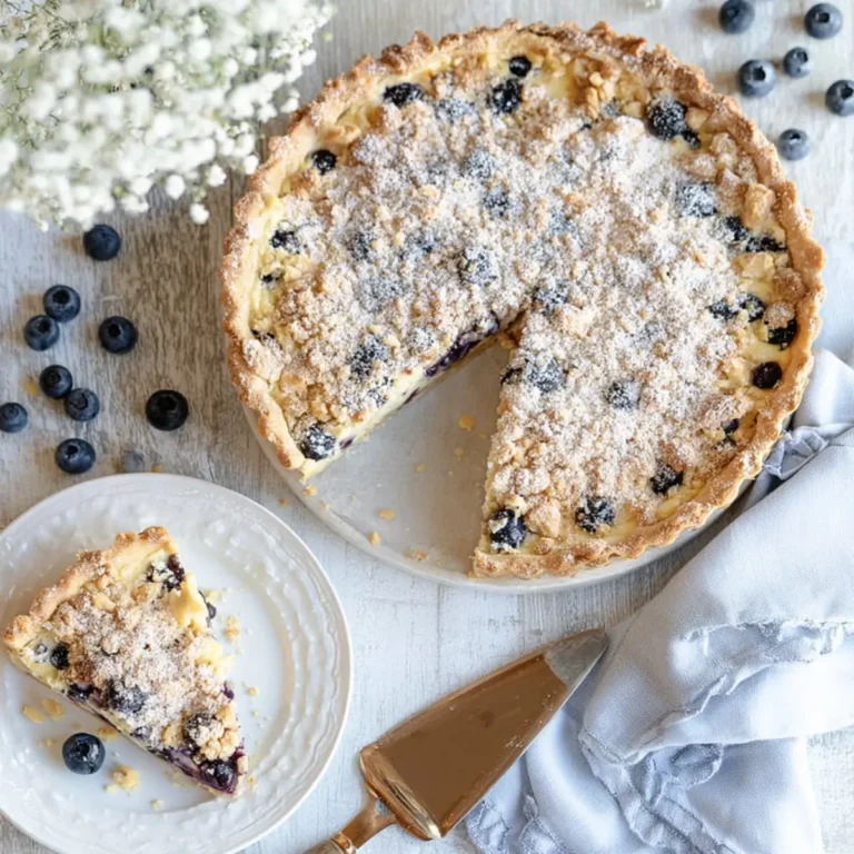 Blaubeer Tarte mit Vanille Schmand und Streuseln