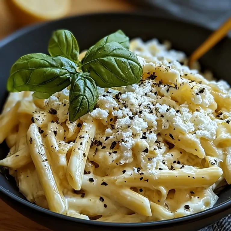 Cremige Zitronen Feta Pasta