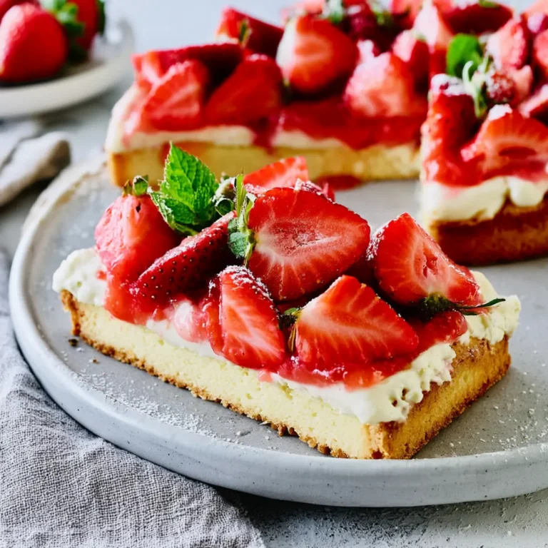 Erdbeerkuchen mit Biskuit