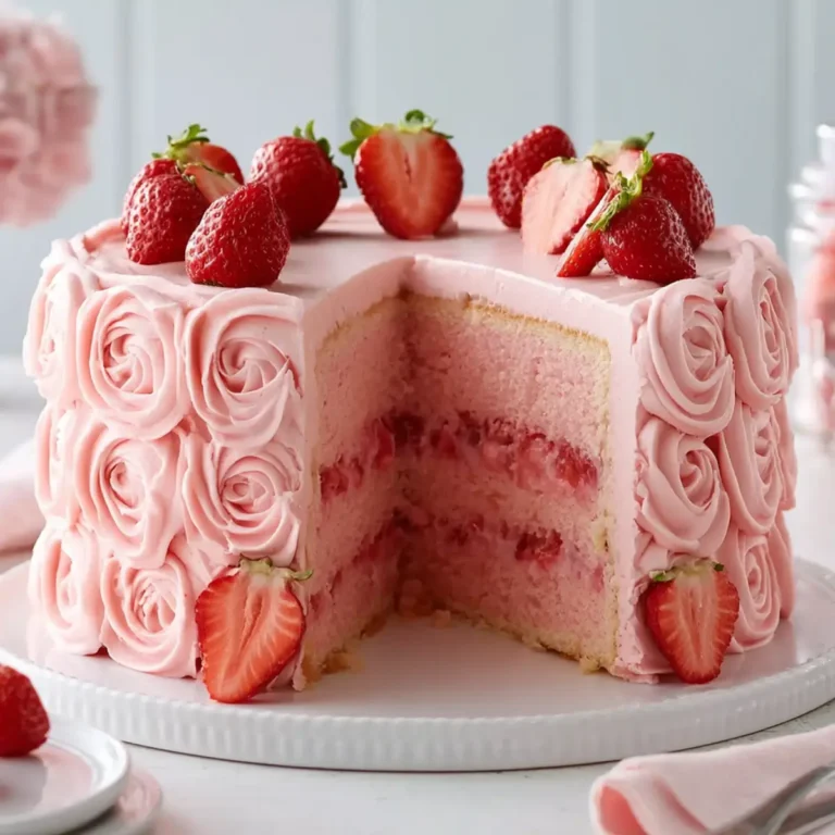 Erdbeerkuchen mit Erdbeerfrosting