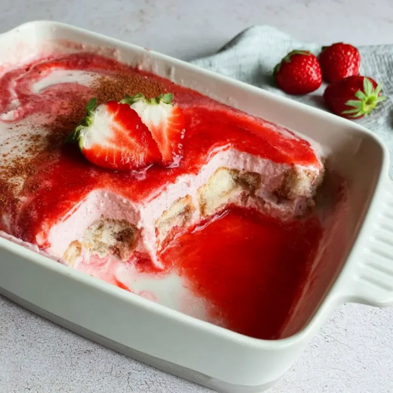 Erdbeertiramisu ohne Mascarpone