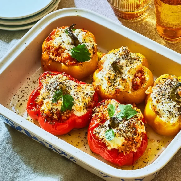 Gefüllte Paprika mit Reis und Feta