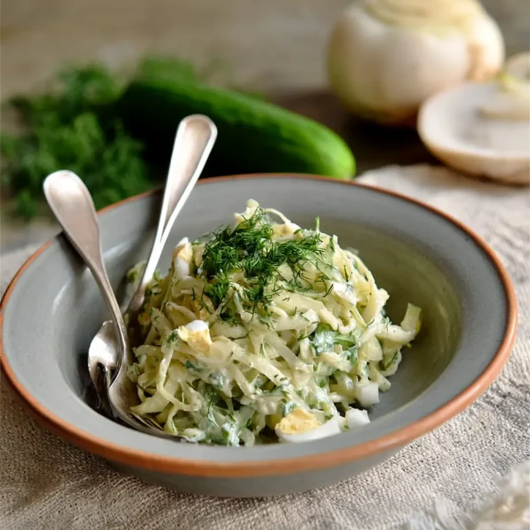 Kohlrabi Salat mit Gurke und Eiern