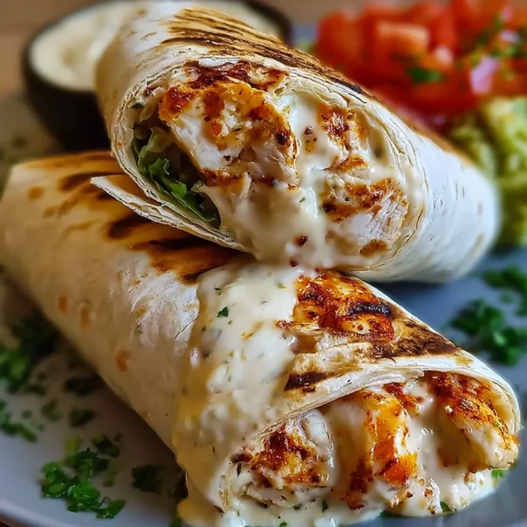 Käseknoblauch Hühnchen Wraps