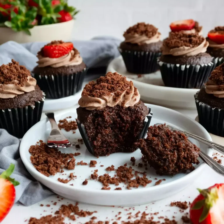 Maulwurfmuffins mit Erdbeeren